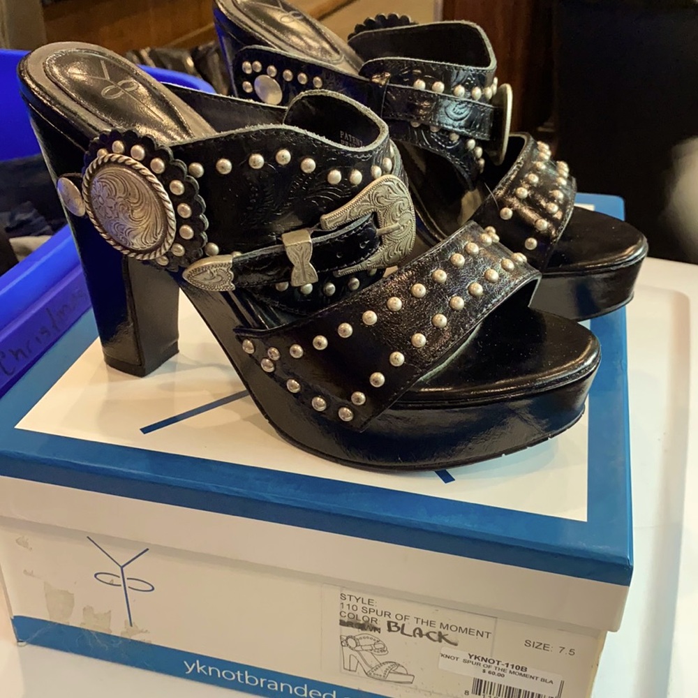 Y Knot Branded Spur of the Moment Sandal Heels